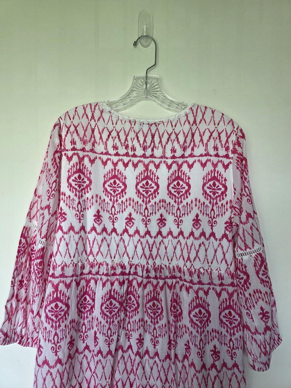 Tommy Bahama 100% Cotton White Pink Printed Swim Coverup Tunic Tribal - Picture 7 of 8